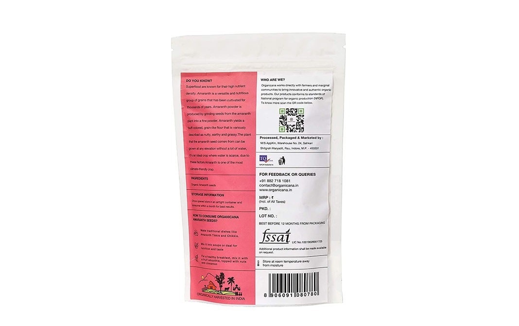 Organicana Amaranth Seeds (Rajgira)    Pack  250 grams